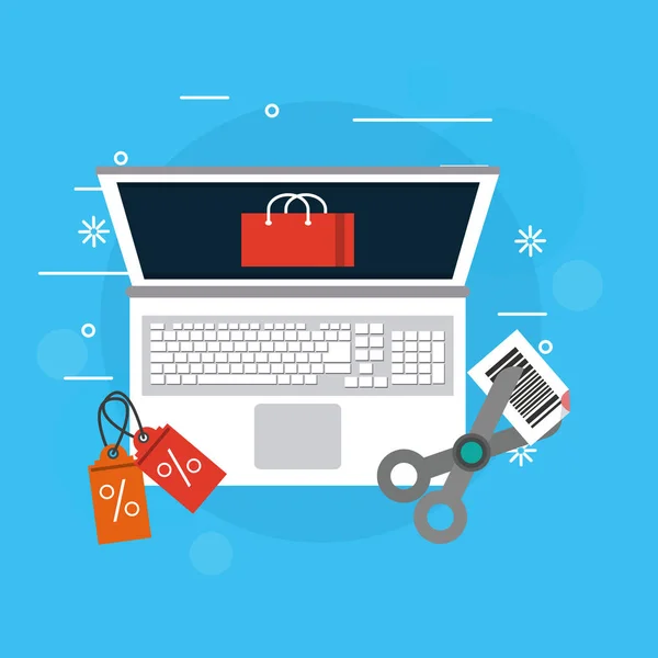 İnternetten alışveriş kavramı — Stok Vektör