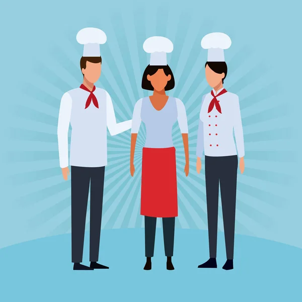 Avatar de trabalho em equipe de restaurante —  Vetores de Stock