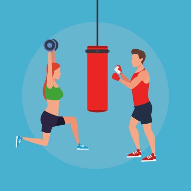 Spor yapan fitness çifti