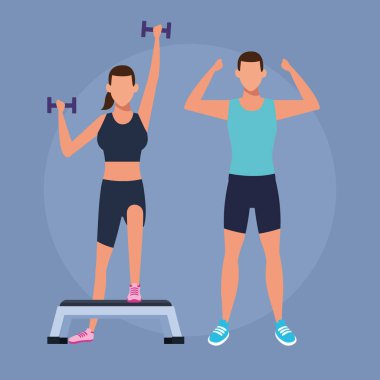 Spor yapan fitness çifti
