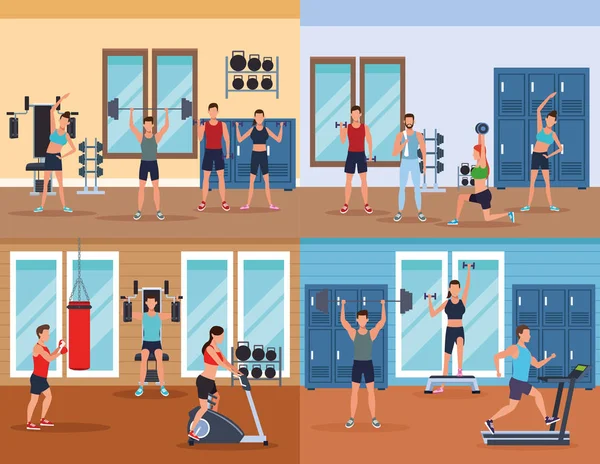 男装健身做运动 — 图库矢量图片