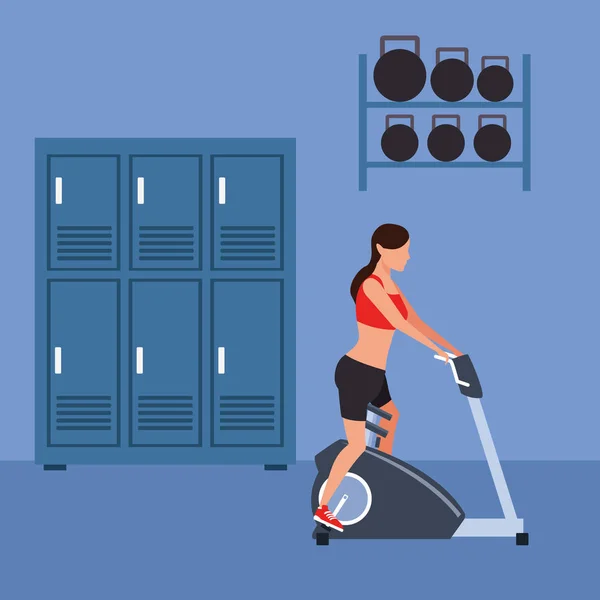 Γυναίκα καταλληλότητας που κάνει την άσκηση — Διανυσματικό Αρχείο
