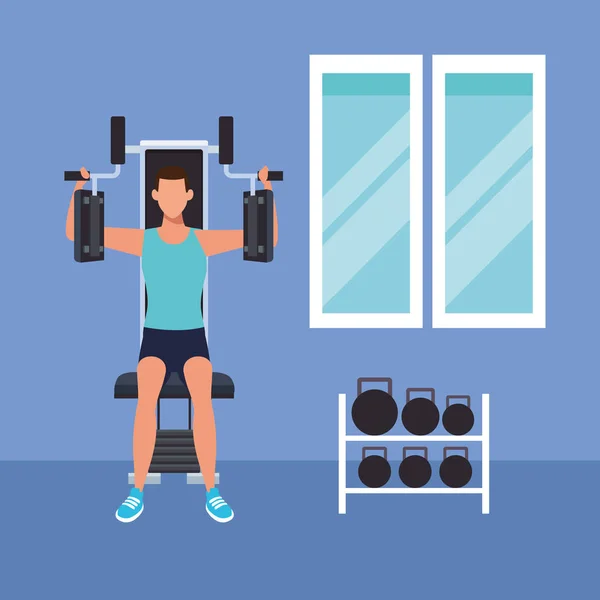 Fitness man haciendo ejercicio — Vector de stock