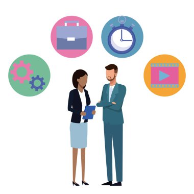 Çizgi film beyin fırtınası iş ortakları