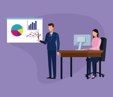 Çizgi film beyin fırtınası iş ortakları