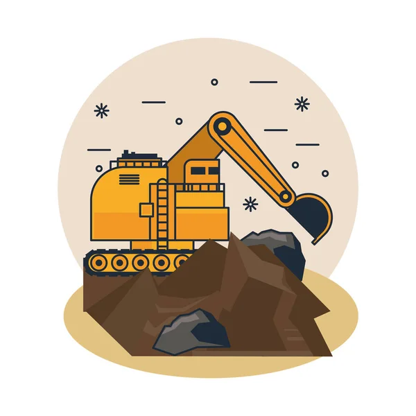 Mining hydraulic excavator — Stock Vector