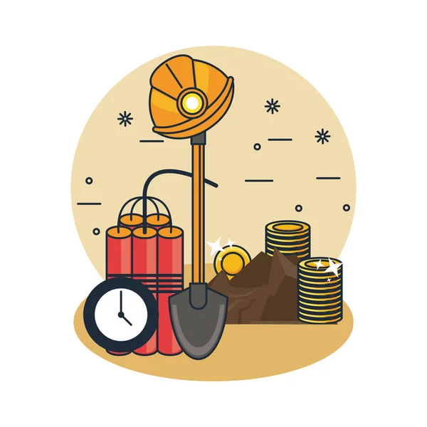 Górnictwo i narzędzia — Wektor stockowy