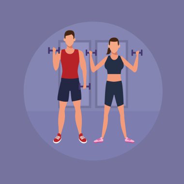 Spor yapan fitness çifti