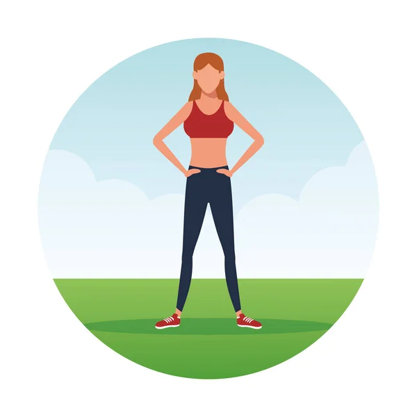 Fitness mujer haciendo ejercicio — Vector de stock
