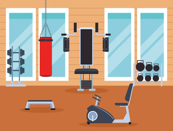 Exercise machines cartoons — Stock Vector