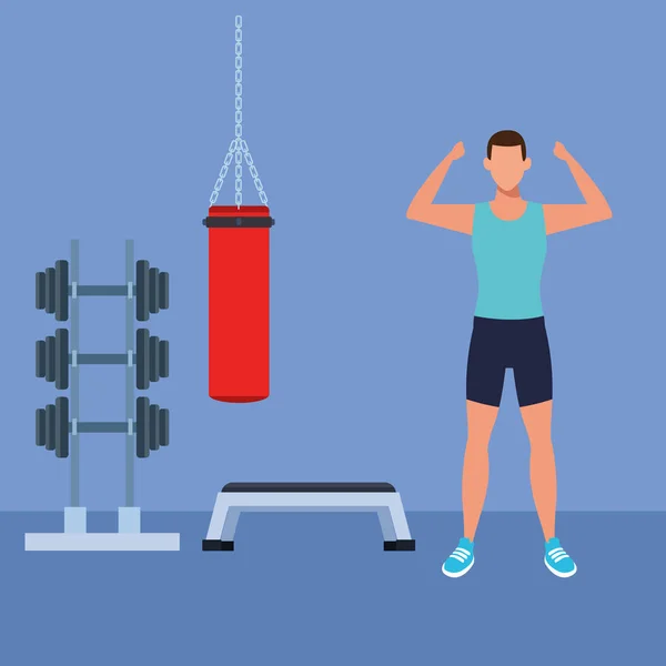 Fitness egzersiz yapan erkek — Stok Vektör