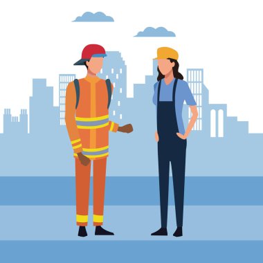 İnsanların çalışma çizgi film