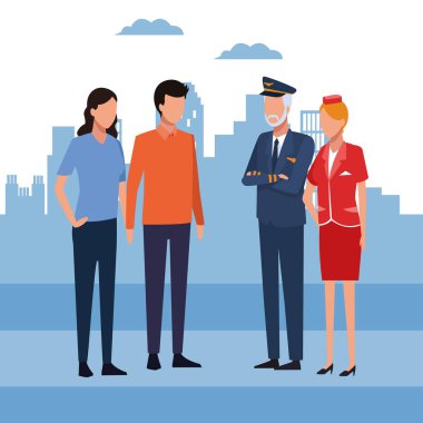 İnsanların çalışma çizgi film