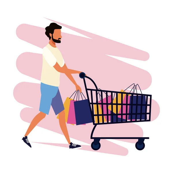 Les gens faisant du shopping dessin animé — Image vectorielle