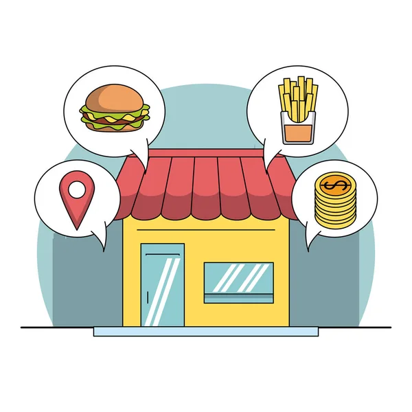 Restaurante y entrega — Vector de stock