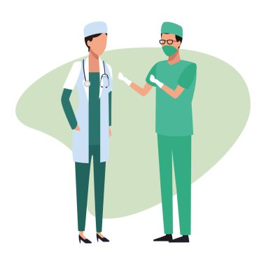 Doktor tıbbi ekip iş ve işçi