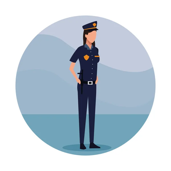 Офіцер поліції жінка роботу працівника — стоковий вектор