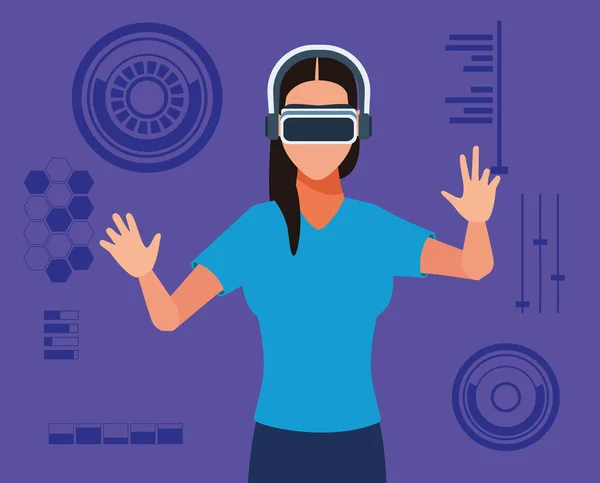Tecnología de realidad virtual — Vector de stock