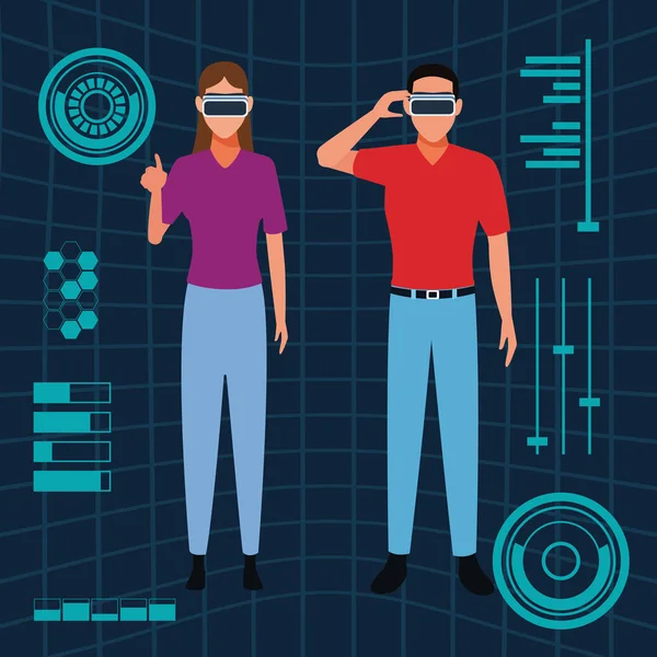Tecnologia de realidade virtual —  Vetores de Stock