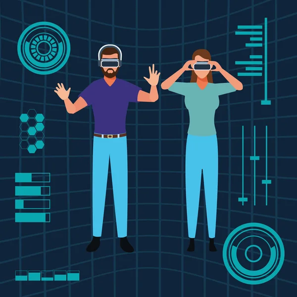 Tecnologia de realidade virtual —  Vetores de Stock