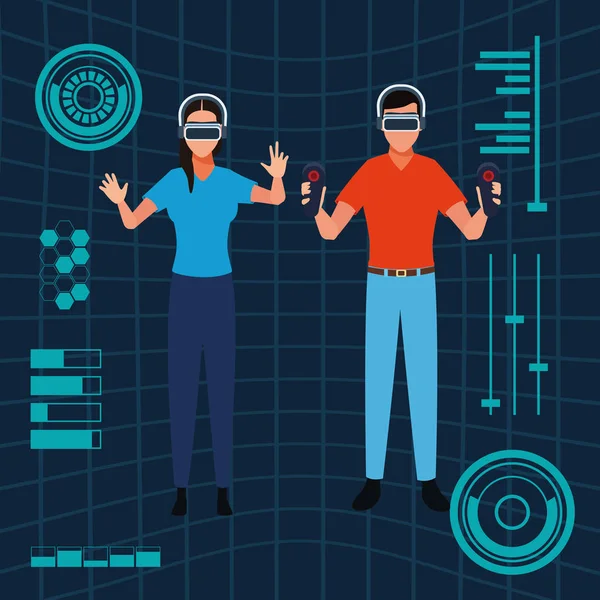 Virtuell verklighet teknik — Stock vektor