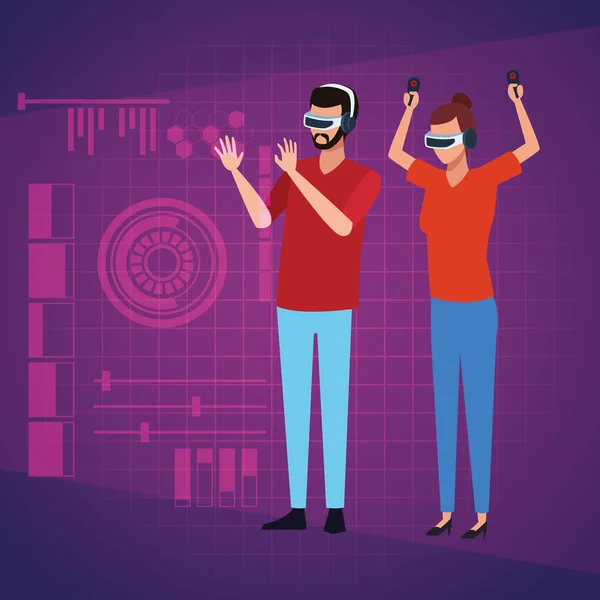 Tecnologia de realidade virtual —  Vetores de Stock