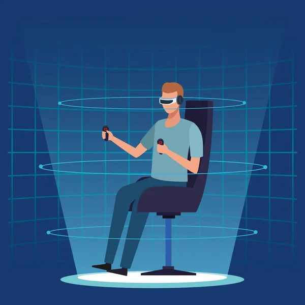 Virtual reality technology — Stock Vector