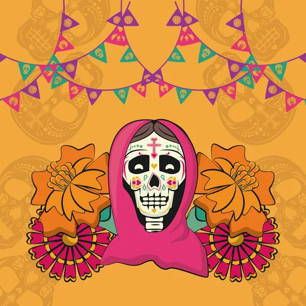 Tarjeta del Día de los Muertos — Vector de stock