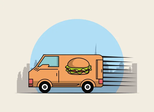 Commandes et livraisons de produits alimentaires — Image vectorielle