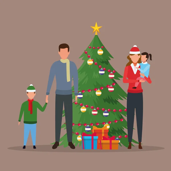 Feliz Natal em família — Vetor de Stock