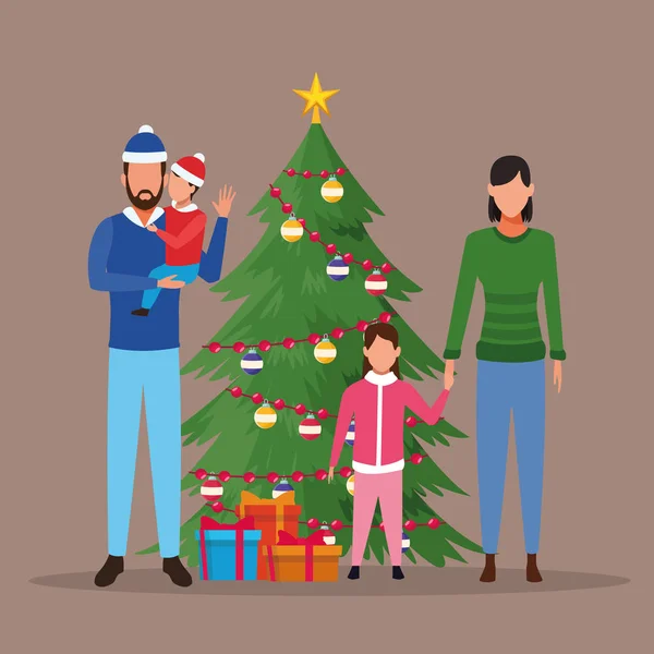 Aile mutlu Noeller — Stok Vektör