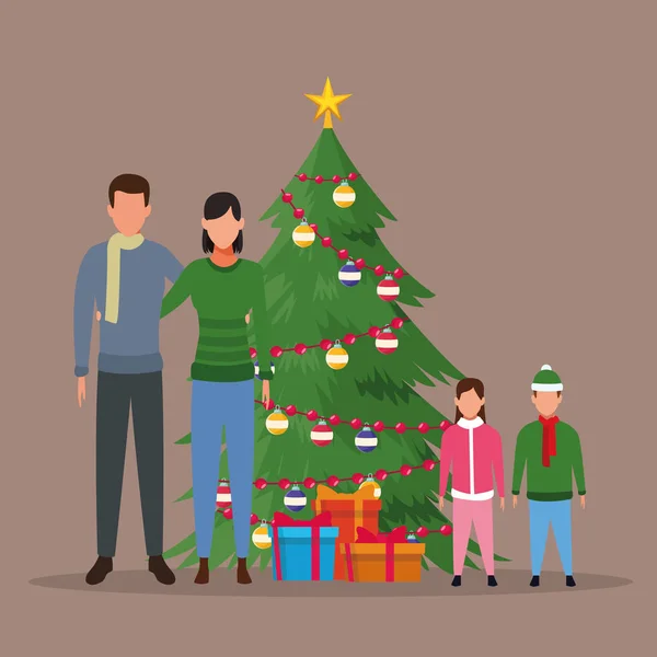 Buon Natale in famiglia — Vettoriale Stock
