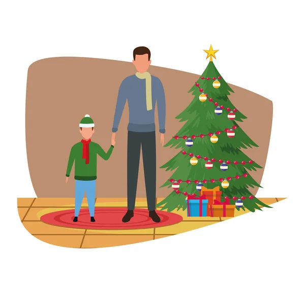 Aile mutlu Noeller — Stok Vektör