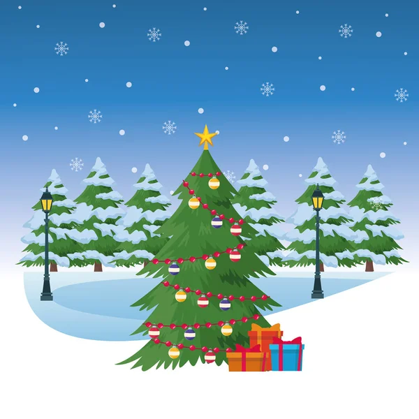 Χριστουγεννιάτικο δέντρο διακόσμηση — Διανυσματικό Αρχείο