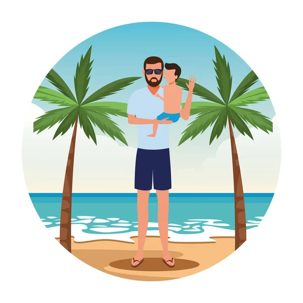 Vacaciones en la playa — Vector de stock