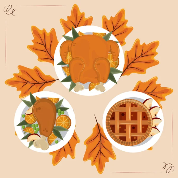 Nourriture de Thanksgiving Day — Image vectorielle