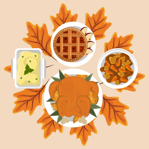 感謝祭の日の食べ物 — ストックベクタ