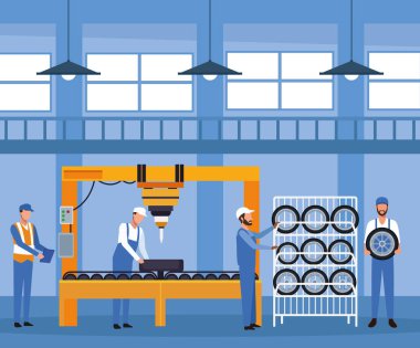 Araba ve fabrika işçisi