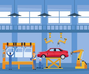 Araba ve fabrika işçisi