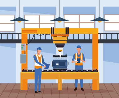 Araba ve fabrika işçisi