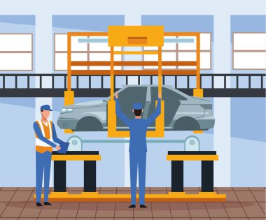 Araba ve fabrika işçisi