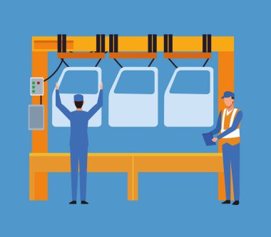 Araba ve fabrika işçisi