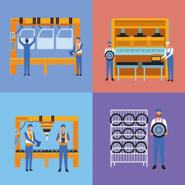 Araba ve fabrika işçisi