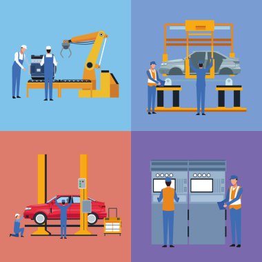 Araba ve fabrika işçisi