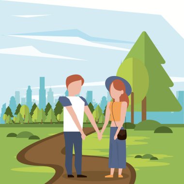 Çift erkek ve kadın elele