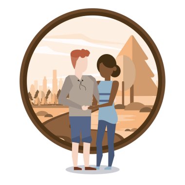 Çift erkek ve kadın Interracial