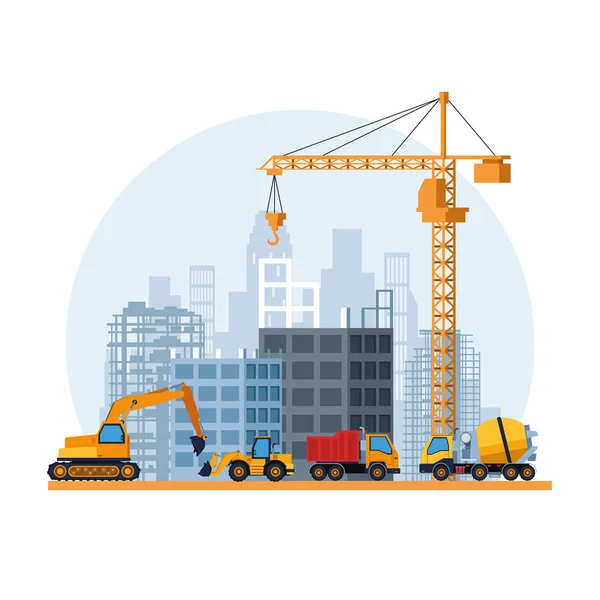 Contruction site cartoon — Stockvector