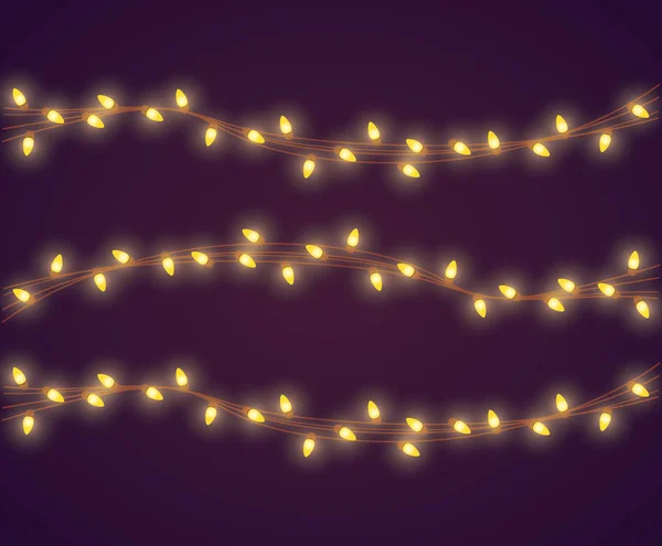 飾り用のクリスマスライト — ストックベクタ