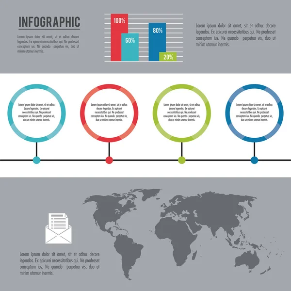 Infografik ganze Welt — Stockvektor