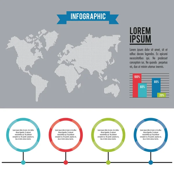 Infografik ganze Welt — Stockvektor